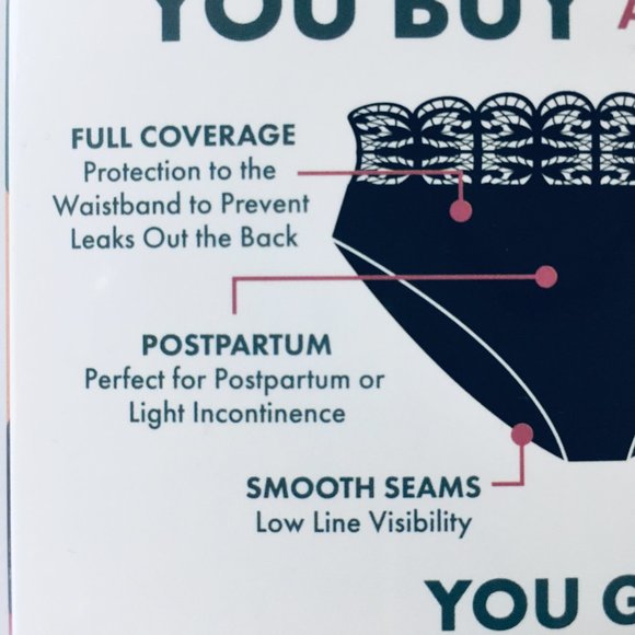 The Her. Inc XL Black Period Panties Maya Machine Washable Women's Underwear - Picture 15 of 16